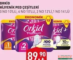 ORKİD HİJYENİK PED ÇEŞİTLERİ fiyat ve kampanya bilgisi